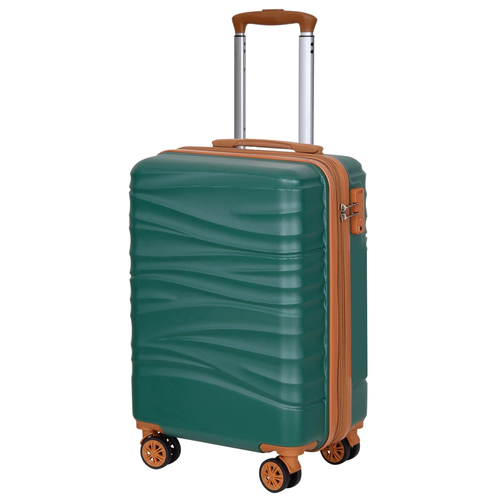 SUNSPIRE 22'' Carry On Luggage Airline Approved Hardside Suitcase with Double Spinner Wheels Expandable Carry-on Luggage for More Space Lightweight Scratch-Resistant Travel Bag YKK Zipper Green
