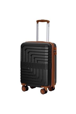 22 Inch Carry On Luggage Airline Approved Hardshell Suitcase Lightweight Expandable Spinner Wheels YKK Zipper Rolling Travel Suit Case Black