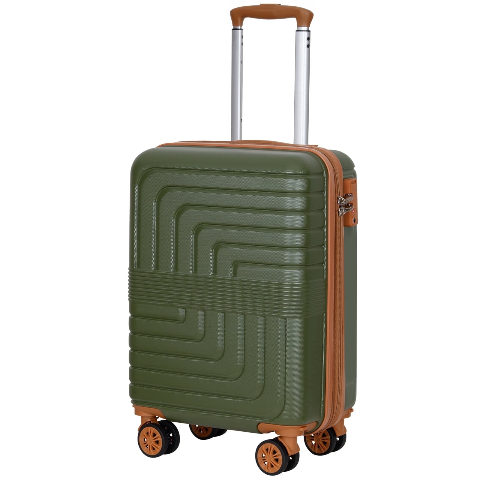 SUNSPIRE 22 Inch Carry On Luggage Airline Approved Hardshell Suitcase Lightweight Expandable Spinner Wheels YKK Zipper Rolling Travel Suit Case Green