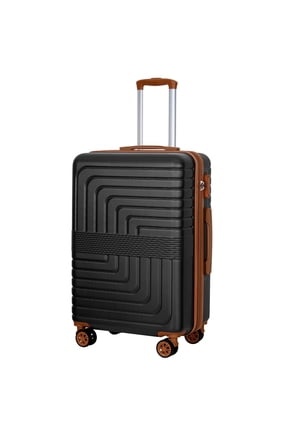 26 Inch Checked Luggage Durable Hardshell Suitcase TSA Lock YKK Zipper PC+ABS Hardside Spinner Wheels Rolling Lightweight Traveling Black