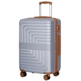 thumbnail image 1 of SUNSPIRE 28 In Checked Luggage Hardside Suitcase PC ABS Spinner Wheel TSA Lock YKK Zipper Hardshell Rolling Durable Lightweight Business Travel Silver, 1 of 8
