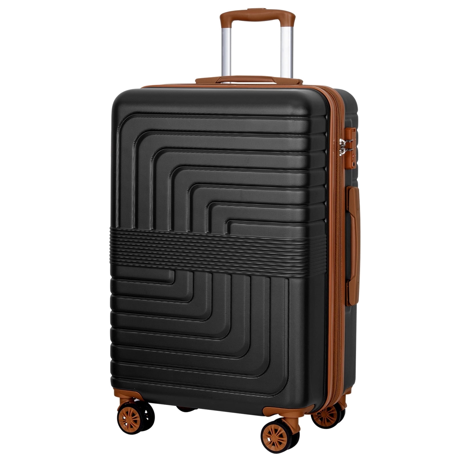 SUNSPIRE Checked Luggage 30 In Checked Large Hardside Suitcase Rolling Spinner Wheels TSA Lock YKK Zipper Hardshell Lightweight Durable Travel Black
