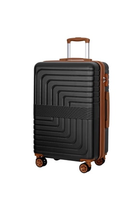 Checked Luggage 30 In Checked Large Hardside Suitcase Rolling Spinner Wheels TSA Lock YKK Zipper Hardshell Lightweight Durable Travel Black