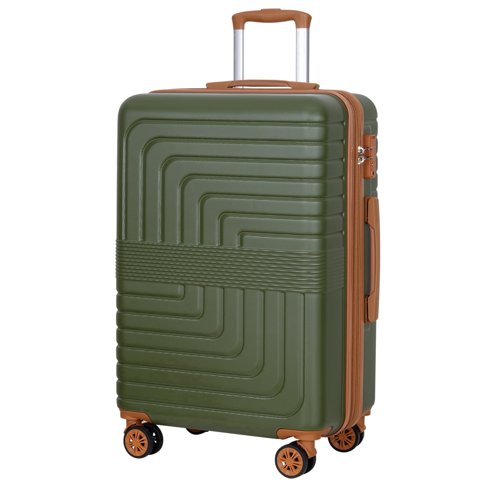SUNSPIRE Checked Luggage 30 In Checked Large Hardside Suitcase Rolling Spinner Wheels TSA Lock YKK Zipper Hardshell Lightweight Durable Travel Green
