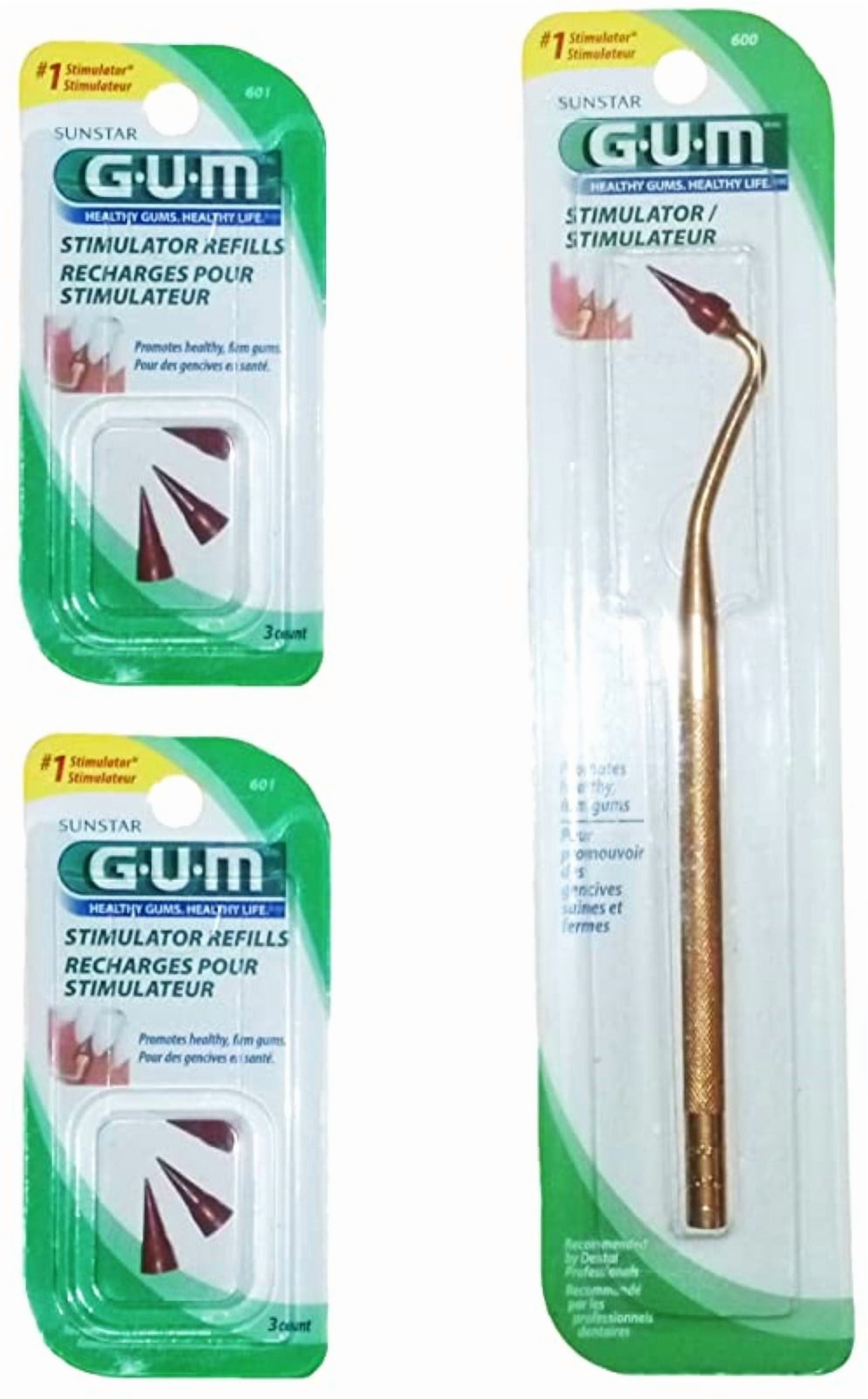 SUNSTAR /GUM Stimulator with 6 Convenient Refills Rubber Tip Replacements