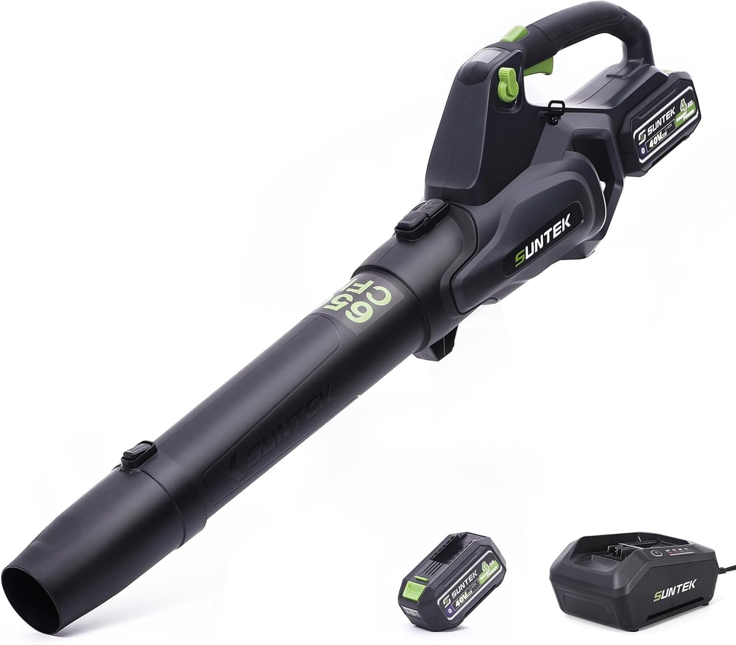 SUNTEK 40V 650CFM Cordless Leaf Blower with 4.0Ah Battery and Rapid Charger, IOT and APP Connection
