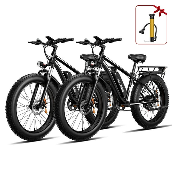 SUNTIBYE EB26 26" Fat Tire E Bike for Adults Set of 2, 1500W Electric Mountain Bikes, 28MPH Off-road Ebike, 48V 15Ah UL2849, Black