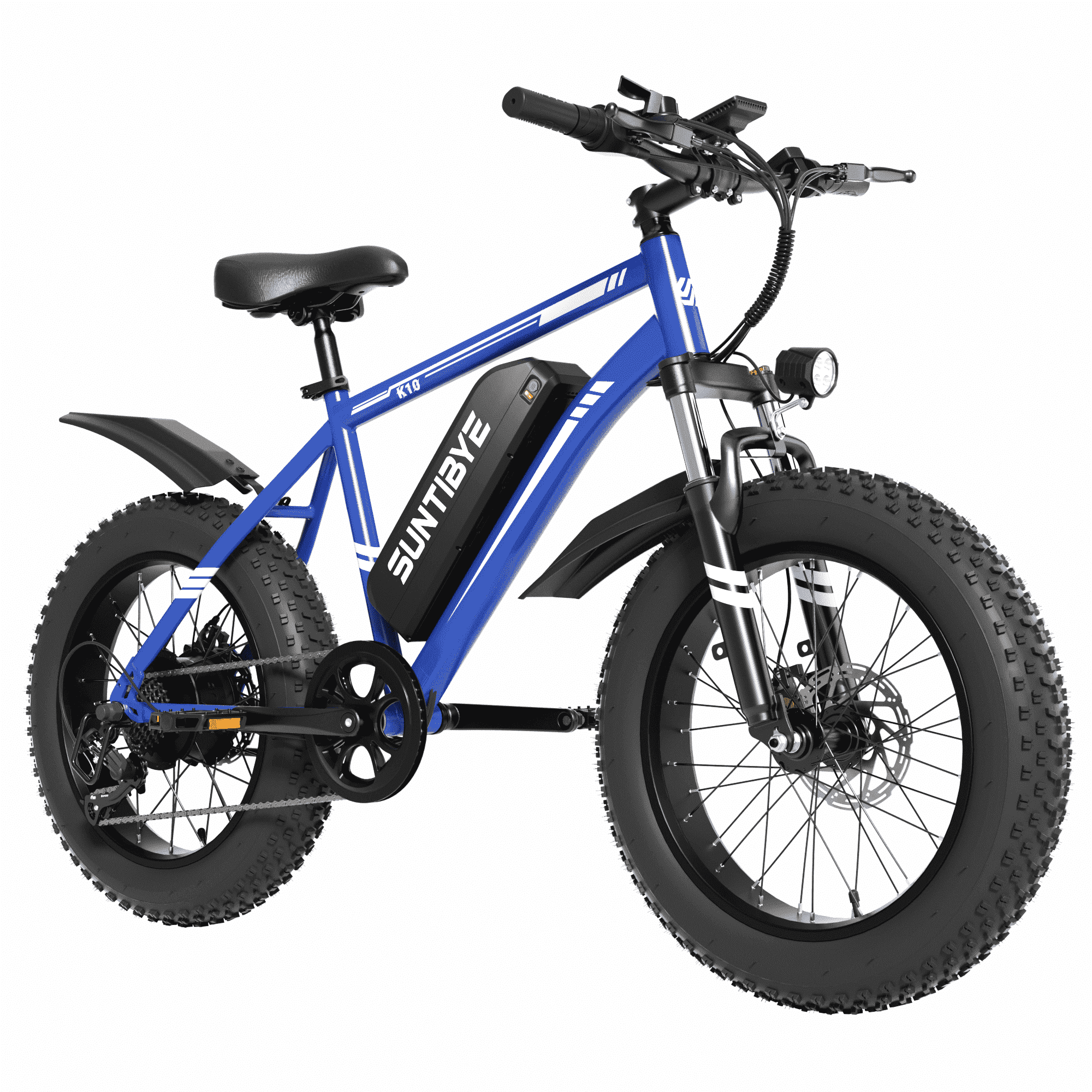 SUNTIBYE K10 Electric Bike 1000W, 48V 15Ah, 20" Fat Tire Ebike, 28MPH, E-Mountain Bike UL2849,Blue
