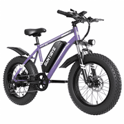 SUNTIBYE K10 Electric Bike 1000W, 48V 15Ah, 20 Fat Tire Ebike, 28MPH, E-Mountain Bike UL2849,Purple