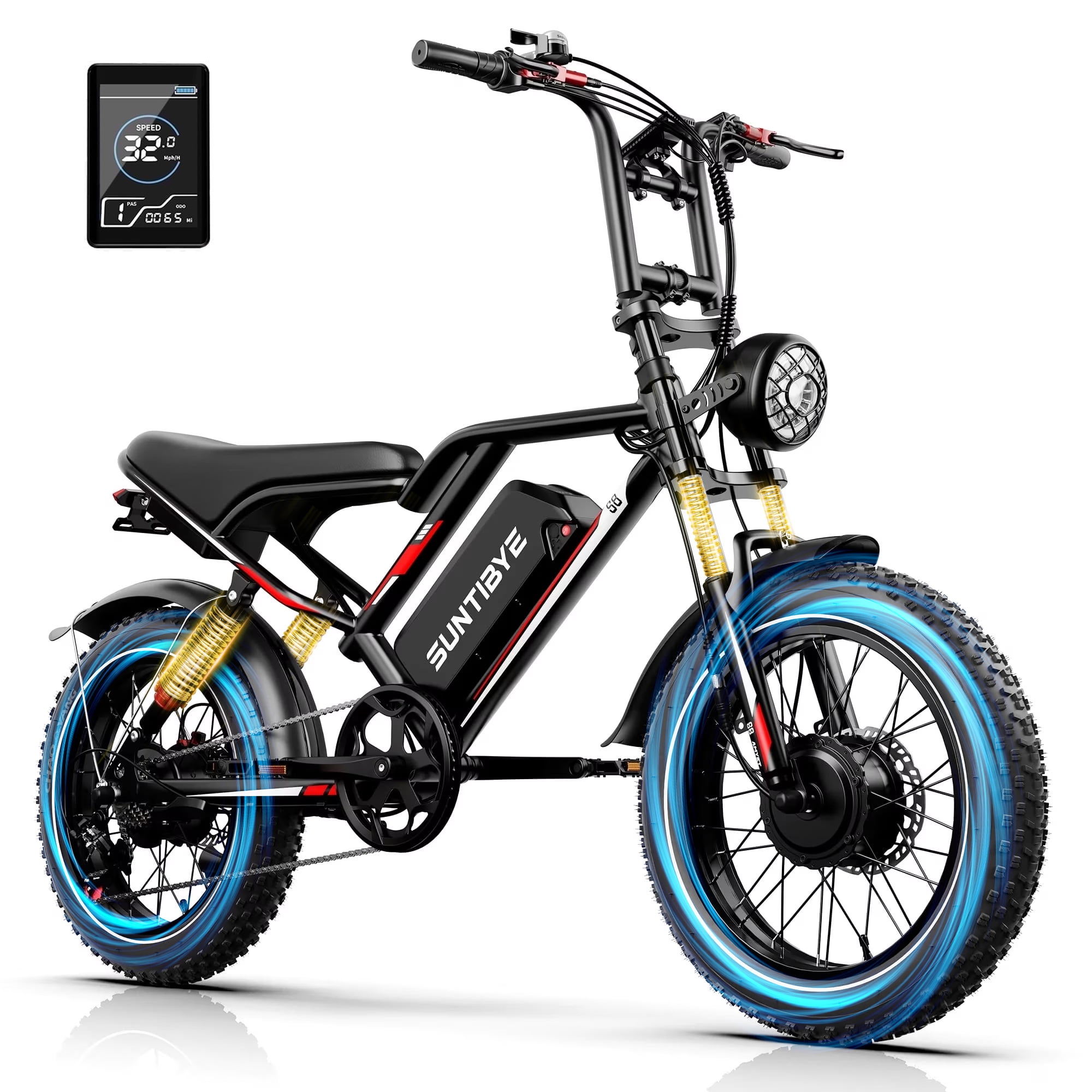 ne.★ Cleytro 750W 26-Inch E-Bike, 52V19AH, Dual Shocks & Brakes