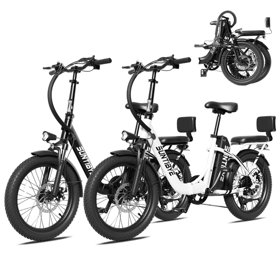 SUNTIBYE SE1 20" Fat Tires Electric Bikes Set of 2, Folding 28MPH E-bike for Adults, Peak 1500W E-Mountain Bike, 48V 15Ah UL2849