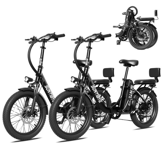 SUNTIBYE SE1 Folding Electric Bikes Set of 2, 48V 15Ah Peak 1500W, 28MPH Ebike for Adults with 20" Fat Tires, E-Mountain Bike, UL2849