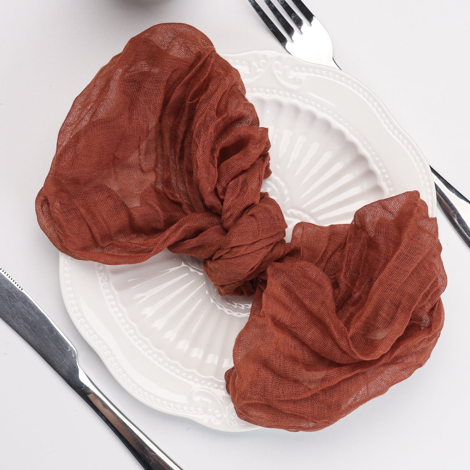 SUNTQ Cheesecloth Napkins Bulk, 20"x20" Set of 12 Cotton Dinner Napkins