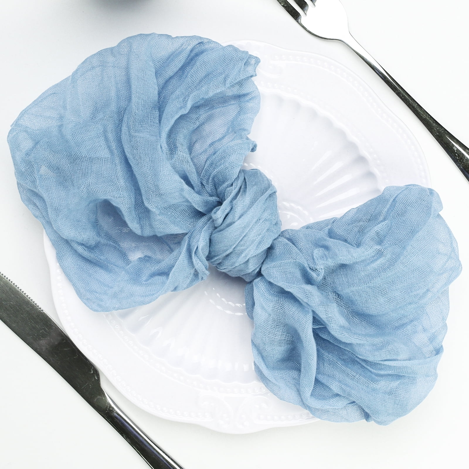 SUNTQ Cheesecloth Napkins Bulk, 20"x20" Set of 12 Cotton Dinner Napkins, Rustic Boho Gauze