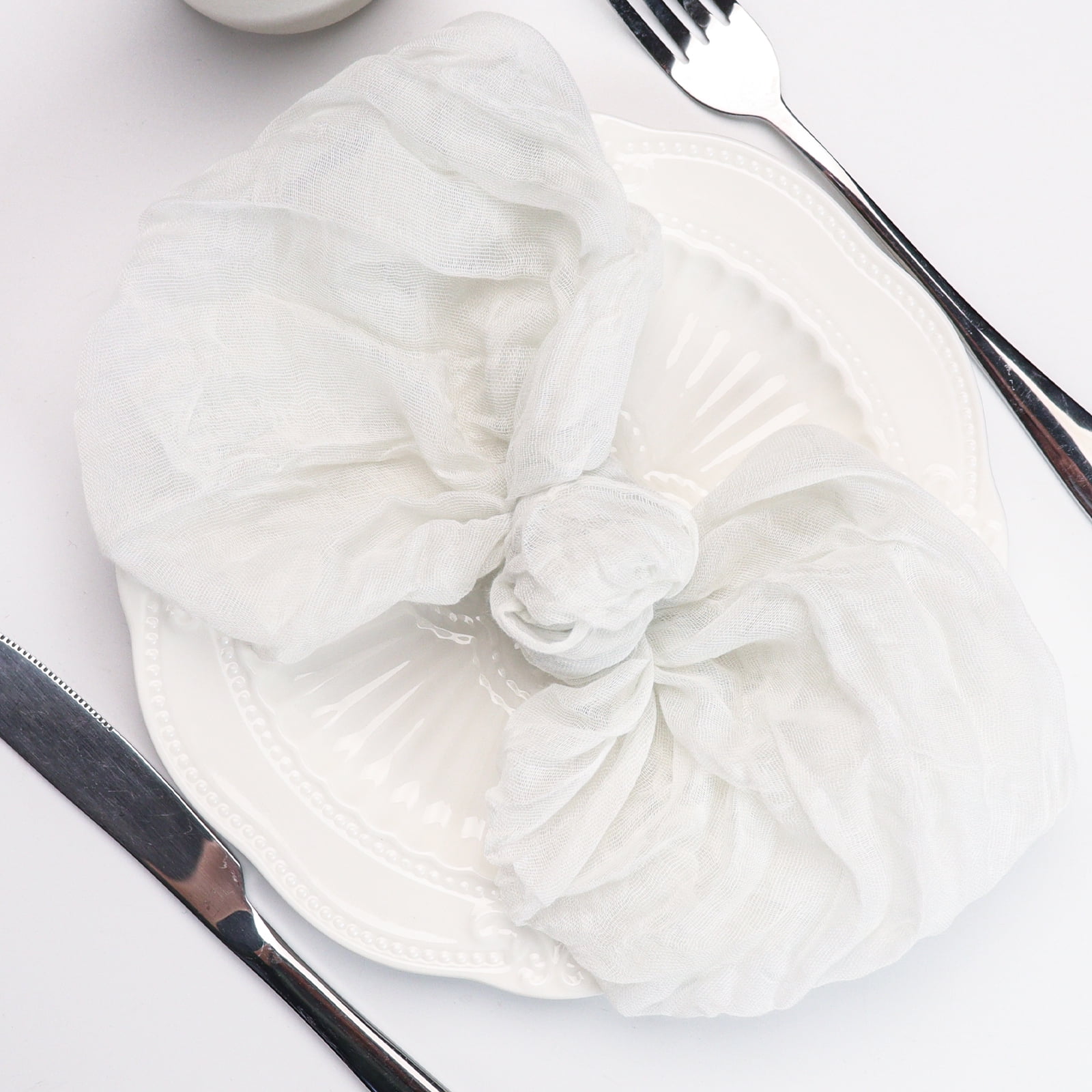 SUNTQ Cheesecloth Napkins Bulk, 20"x20" Set of 12 Cotton Dinner Napkins