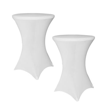 Tina's 12 Pack Black Spandex Cocktail Table Covers – 32x43 Inch Fitted Stretch Covers For Round Highboy Tables
