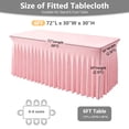thumbnail image 1 of SUNTQ Table Skirt for Rectangle Tables 6ft ,Fitted Table Covers for 6 foot tables, Pink Table Cloth for 6 ft Table with Skirt, Wrinkle Resistant Spandex Table Cover and Table Skirt, 1 of 9