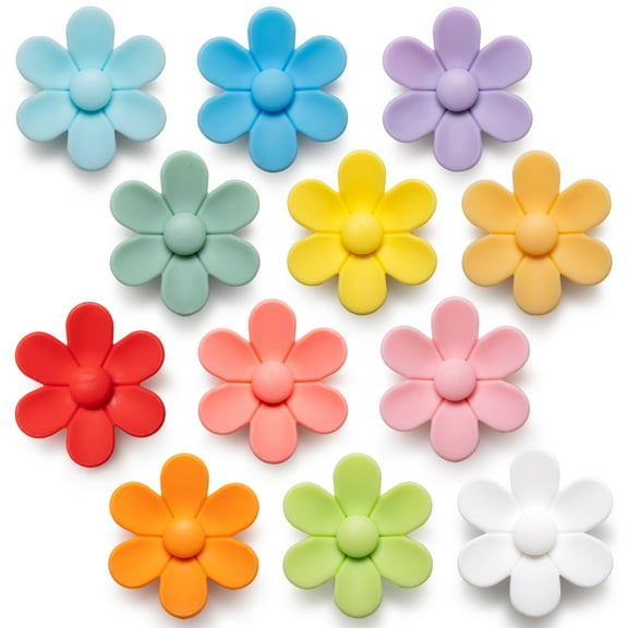SUNURS 3D Flower Cute Fridge Magnets for Locker, Colorful Strong Decorative Funny Refrigerator Magnets for Whiteboard, Kitchen, and Office (12 Pieces)