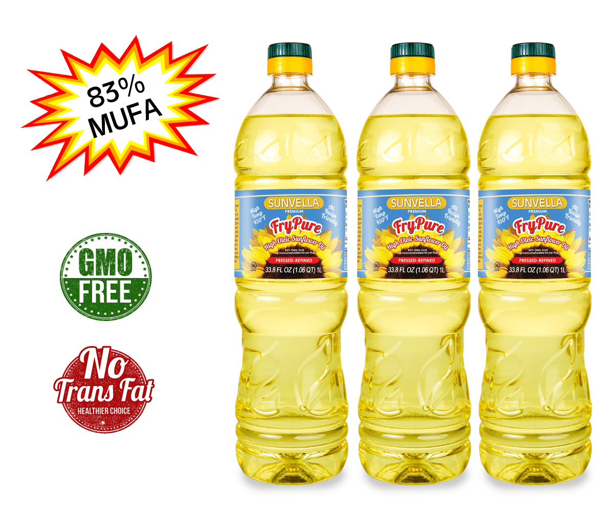 SUNVELLA FryPure PressedRefined NonGMO High Oleic Sunflower Oil 33.8