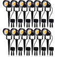 thumbnail image 1 of SUNVIE 12W Low Voltage LED Landscape Lights, Outdoor 12V Warm White Waterproof Wall Tree Flag Spotlight with Spike Stand for Patio Decor, 12 pack, 1 of 6