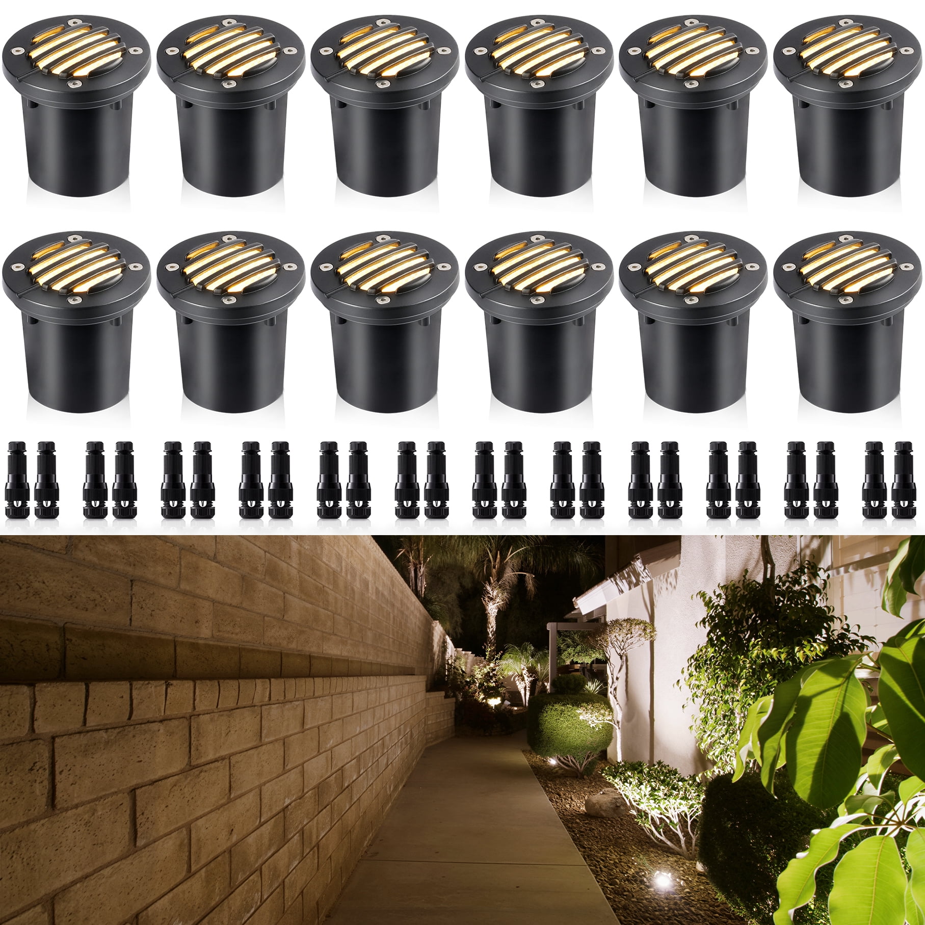 SUNVIE 12W Low Voltage Landscape Light Anti-Glare Well LED In Ground Outdoor Lighting for Yard