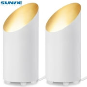 SUNVIE 2 Pack Uplighting Indoor Floor Can Light with 2700K LED GU10 Bulbs, 5W Home Accent Lighting, 5.9ft Plug Cord & Foot Switch