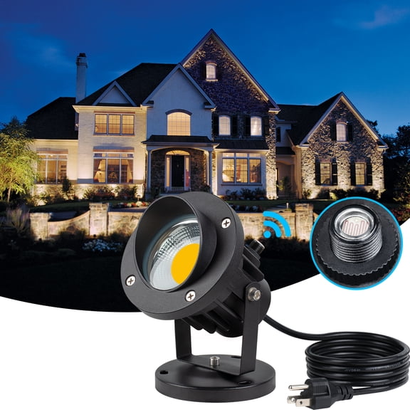 SUNVIE 20W Outdoor LED Spotlight with Photocell Sensor 120V Dusk to Dawn Landscape Light Warm White