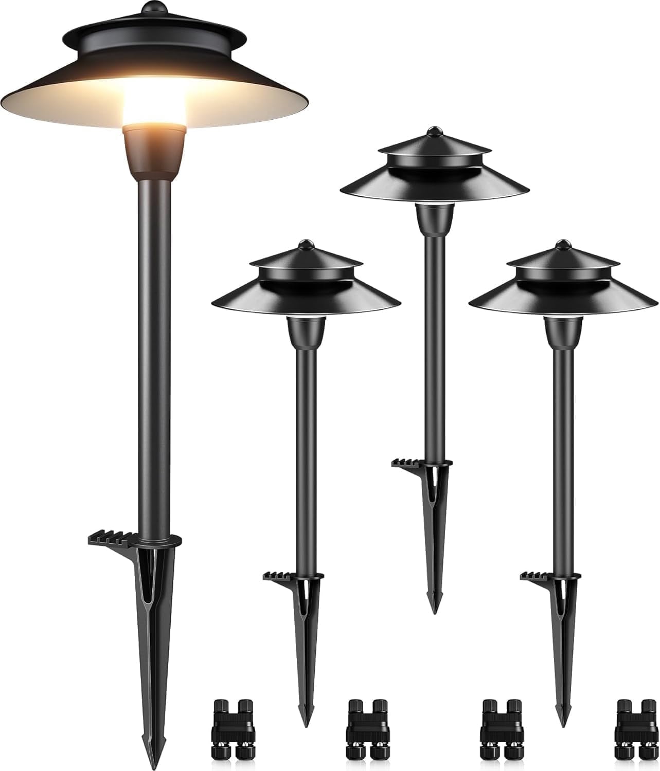 SUNVIE 3W Low Voltage Pathway Lights Wired LED Landscape Path Lighting Outdoor for Garden, 4 Pack