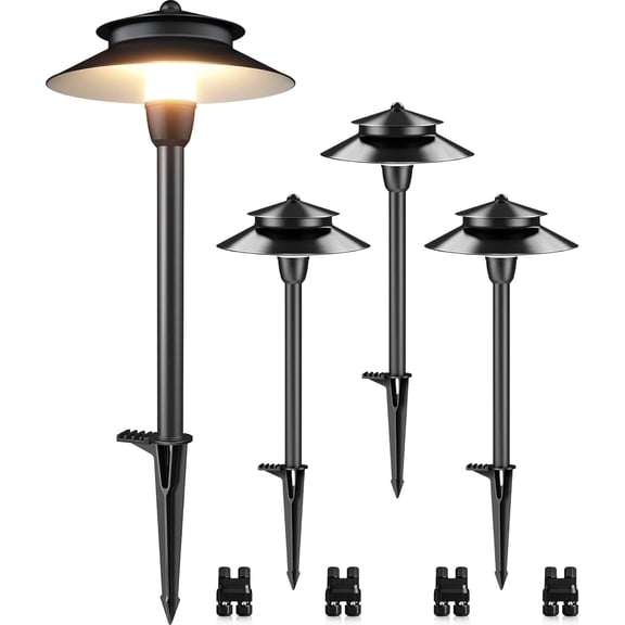 SUNVIE 3W Low Voltage Pathway Lights Wired LED Landscape Path Lighting Outdoor for Garden, 4 Pack