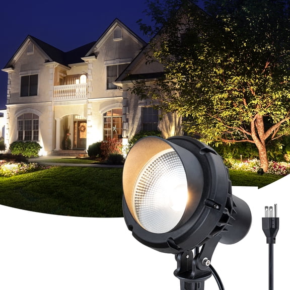 SUNVIE 40W Spotlights Outdoor 120V LED Plug in 4000LM Flag Pole Light 3000K Warm White Landscape Lighting for Yard House Tree Lawn Signage