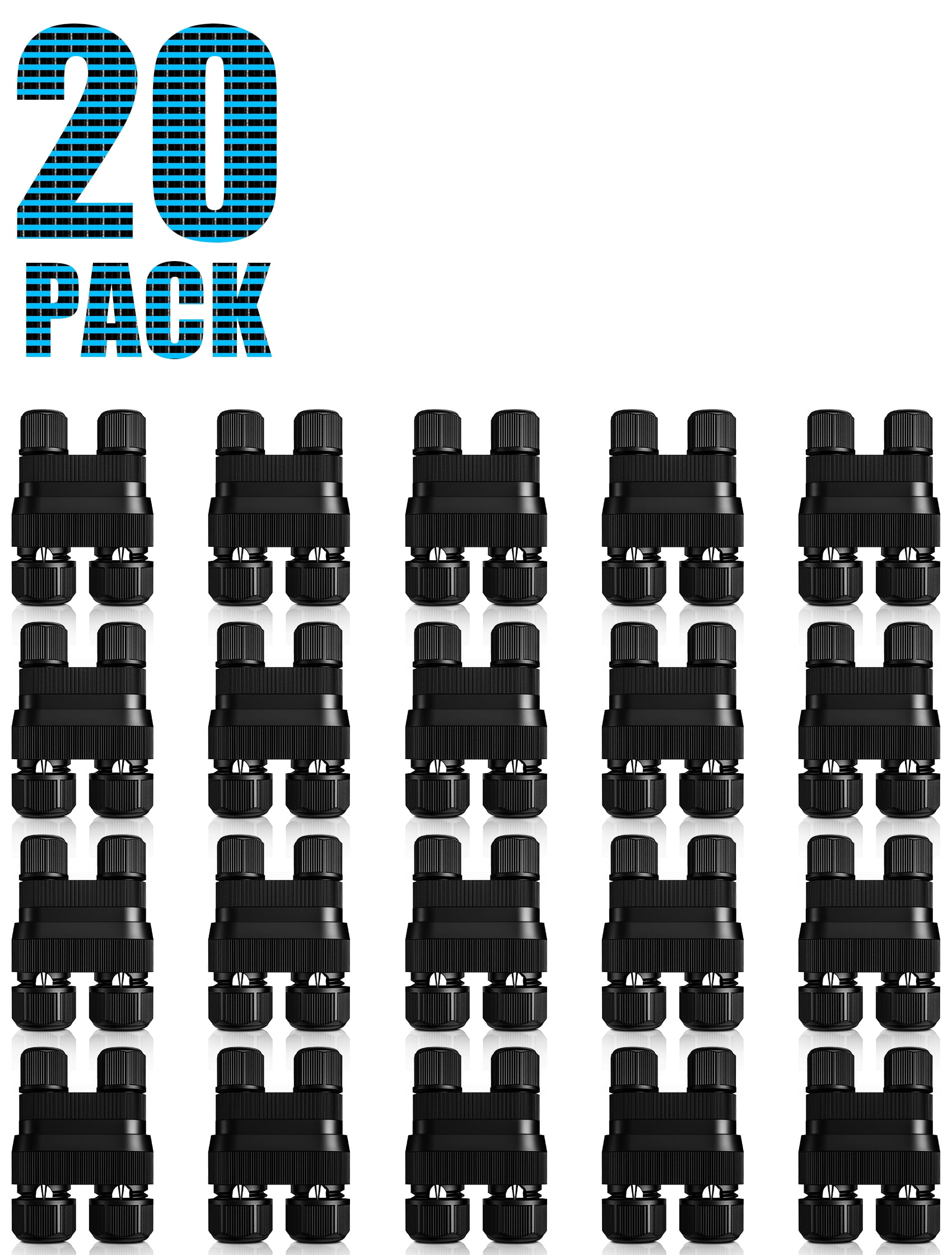 SUNVIE Fastlock2 Low Voltage Wire Connector for Landscape Lighting Waterproof 12-18 Gauge Wire Connectors, 20 pack