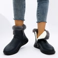 thumbnail image 1 of SUNVIT Womens Ankle Snow Boots - Winter Warm Plush-Lined, PU Upper & Cushioned Sole with Good Traction, Dark Blue, US Size 8 (EU 39) for Daily Wear, 1 of 9