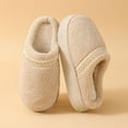 thumbnail image 1 of SUNVIT Womens Beige Fuzzy Platform Slippers - Non-Slip, Warm Closed-Toe, 100% Polyester Pl-sh House Slippers for Indoor/Home Comfort & Cold Seasons,Size 36, 1 of 6