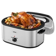 SUNVIVI 30QT Roast Chicken Oven, 150-450  Adjustable Large Capacity Electric Roaster Oven, Cold Rolled Steel Electric Cooker for Turkey Meats Home Kitchen Cooking Silvery