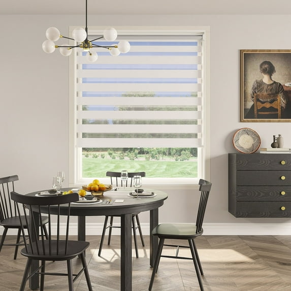 SUNVIVI 72” x 34”Cordless Zebra Blinds, Horizontal Dual Layer Roller Window Shades, Modern Adjustable Pull Down Shades for Windows Light Filtering Day and Night for Home Office