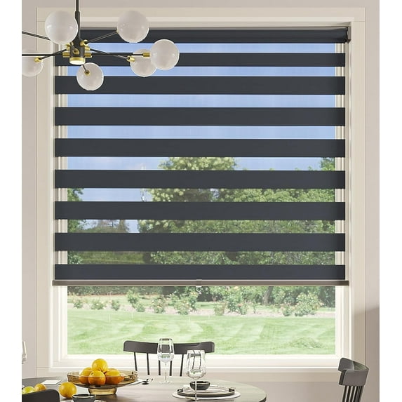 SUNVIVI Cordless Zebra Blinds Roller Shades for Indoor Windows, Free-Stop Roller Window Shades Blinds for Light Filtering and Protecting Privacy, Dual Layer Window Blinds for Home or Office