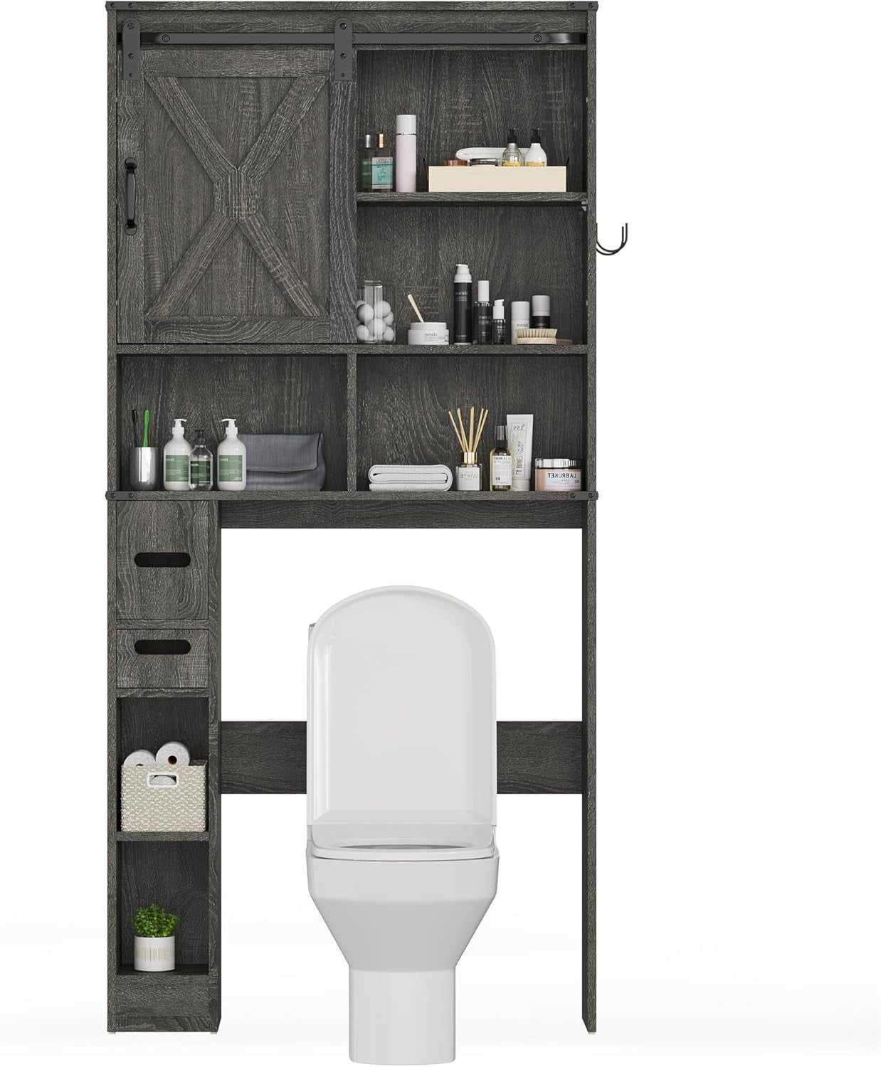 SUNVIVI Over The Toilet Storage Cabinet, Farmhouse Storage Cabinet Over ...