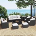thumbnail image 1 of SUNVIVI Patio Furniture Set, All Weather PE Wicker Rattan Outdoor Sectional Sofa with Table and Cushion, Outdoor Furniture for Lawn Backyard Poolside Porch, 1 of 9