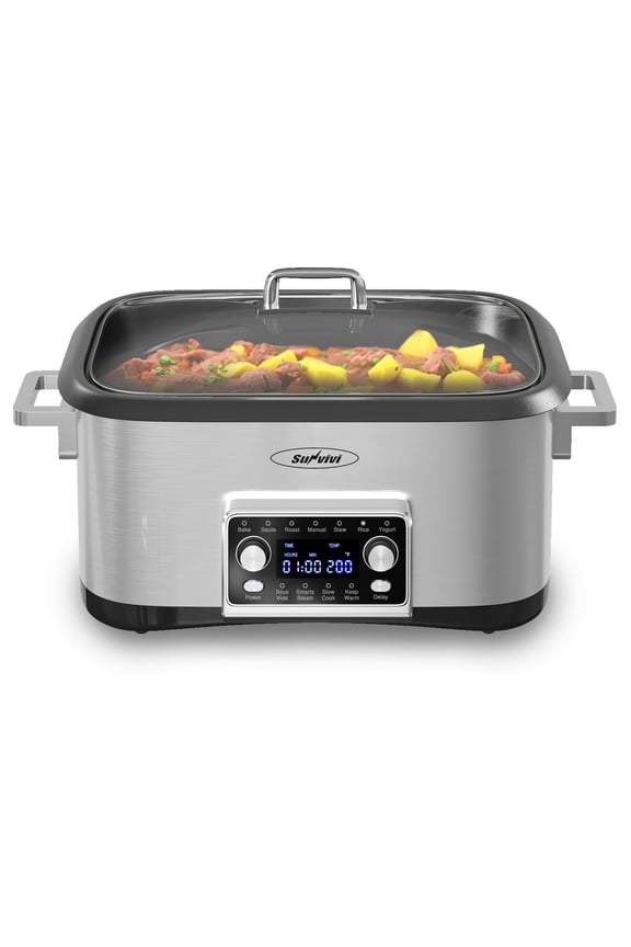 Programmable 8 Quart Slow Cooker, Stainless Steel