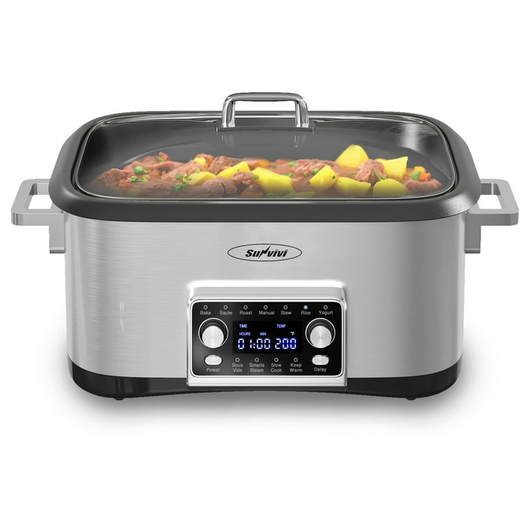 6 Qt. Programmable Silver Slow Cooker with Temperature Controls 6 Qt. Programmable Silver Slow Cooker with Temperature Controls