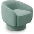 thumbnail image 1 of SUNVIVI Swivel Barrel Chair, Comfy Accent Chair with 360-Degree Base, Green Velvet Upholstered Chair, Modern Round Club Chair for Living Room, Bedroom, Office, 1 of 7