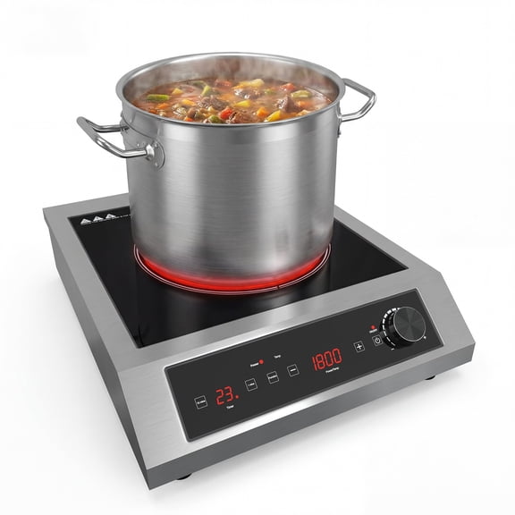 SUNVIVIPRO Commercial Induction Cooktop 1800W, Professional Electric Countertop Burner, 10 Power & 14 Temp Setting, Induction Hot Plate with Timer, Electric Stove with LED Screen, Black Y101