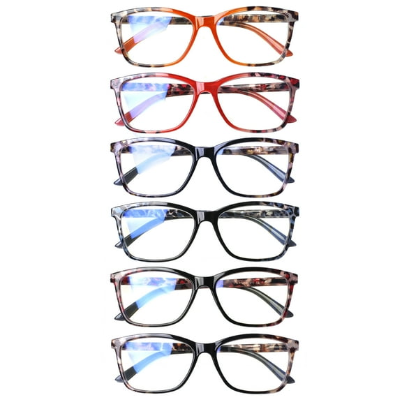 SUNVOES 6 Pack Blue Light Blocking Reading Glasses for Women Leopard Print Reader