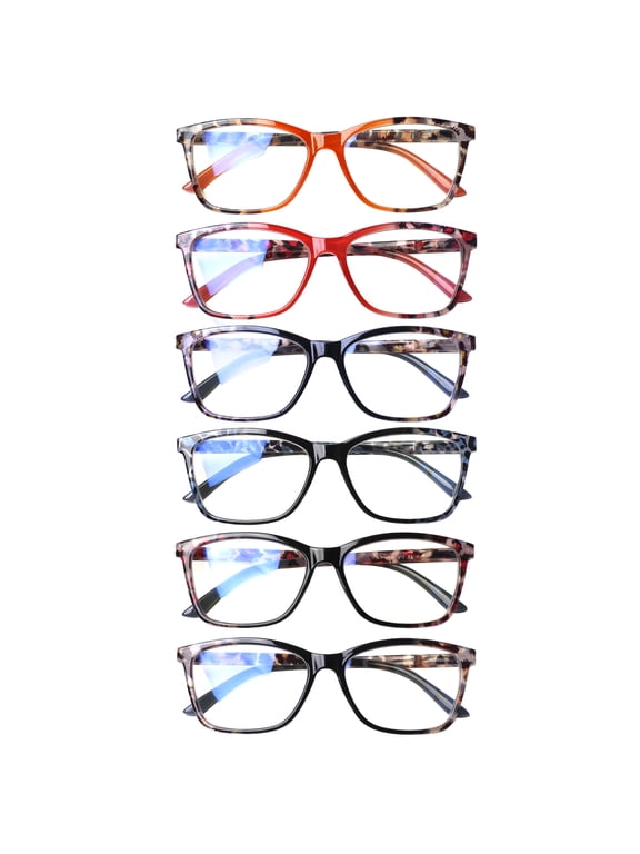 6 Pack Blue Light Blocking Reading Glasses for Women Leopard Print Reader