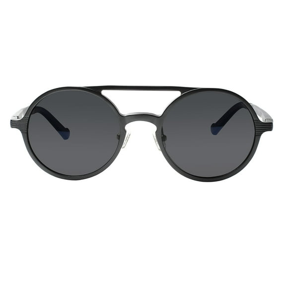 SUNVOES Men Round Black Sunglasses with Case UV400 Protection Lenses