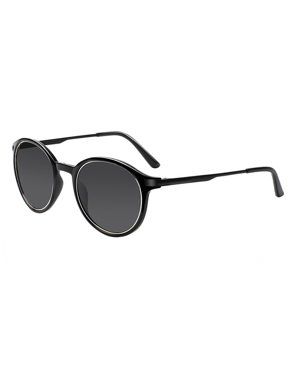 Polarized Round Vintage for Men Women Fashion Sunglasses Gold/Black