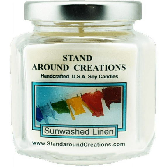 SUNWASHED LINEN HEX 6-OZ. ALL NATURAL SOY CANDLE