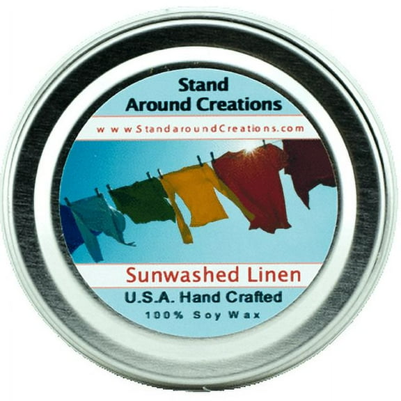 SUNWASHED LINEN TIN 4-OZ. ALL NATURAL SOY CANDLE