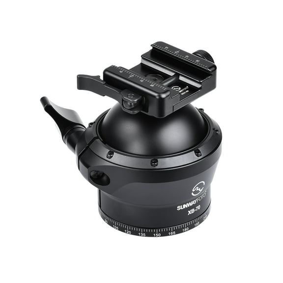 SUNWAYFOTO XB-70 70mm Ballhead for Hunting Tripod,with Picatinny and Arca Swiss Clamp,Load 88lb(40KG)