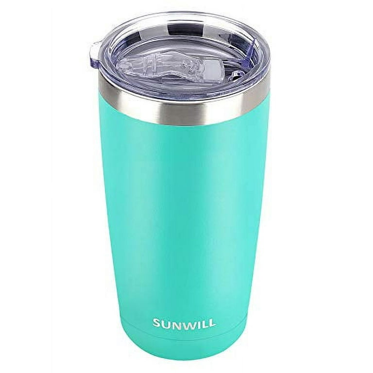 SUNWILL 20oz Tumbler with Lid, Stainless Steel Vacuum Insulated Double Wall  Travel Tumbler, Durable Insulated Coffee Mug, Powder Coated Teal, Thermal  Cup with Splash Proof Sliding Lid 